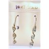 Image 1 : 10K GOLD CUBIC ZIRCONIA DROP EARRINGS