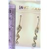 Image 2 : 10K GOLD CUBIC ZIRCONIA DROP EARRINGS