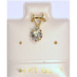 14K GOLD AQUAMARINE PENDANT