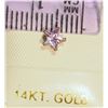 Image 2 : 14K GOLD PINK CUBIC ZIRCONIA STAR NOSE RING