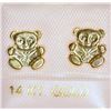 Image 1 : 14K GOLD TEDDY BEAR EARRINGS