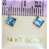 Image 2 : 14K GOLD BLUE TOPAZ EARRINGS