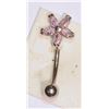 Image 1 : STERLING SILVER PINK CUBIC ZIRCONIA BELLY BUTTON