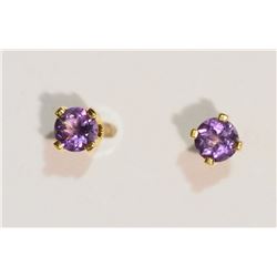 14K GOLD AMETHYST EARRINGS