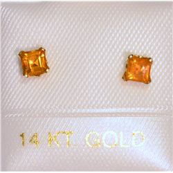 14K GOLD CITRINE EARRINGS