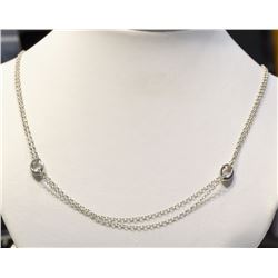 STERLING SILVER LARIATE STYLE ADJUSTABLE NECKLACE