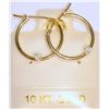 Image 1 : 14K GOLD DIAMOND HOOP EARRINGS