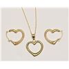 Image 1 : 10K GOLD CUBIC CRYSTAL HEART DESIGN EARRINGS