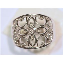 STERLING SILVER DIAMOND RING