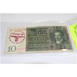 NAZI 10 MARK WAFFEN SS