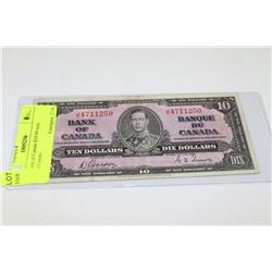 1937 BANK OF CANADA $10.00 GORDON/TOWERS