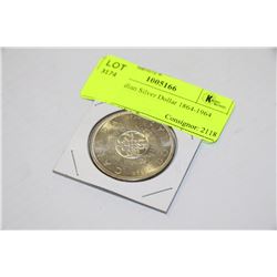 1964 CANADIAN SILVER DOLLAR 1864-1964
