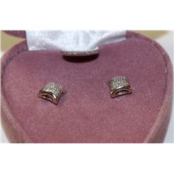 STERLING SILVER DIAMOND EARRINGS