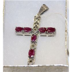 .925 RUBY CROSS PENDANT 13.8g
