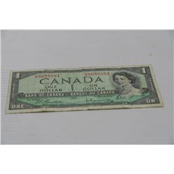 UNIQUE CANADIAN 1-DOLLAR BILL WITH QUADRUPLE 8'S