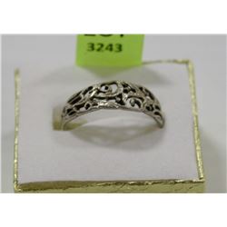 STERLING SILVER SIZE 8 1/2 FILIGREE RING