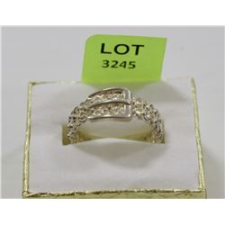STERLING SILVER 925 BUCKLE RING SIZE 7 3/4