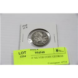 1948 25 CENT SILVER COIN GEORGE VI