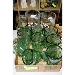 FLAT OF COCA-COLA AND A & W GLASSES