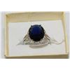 Image 1 : .925 SILVER LAB BLUE SAPPHIRE RING SIZE:8