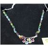 Image 1 : .925 SILVER MULTI-COLOURED GEMSTONE NECKLACE