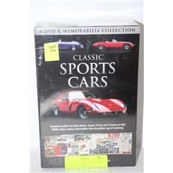 UNOPENED CLASSIC SPORTS CARS 4DVD & MEMORABILIA