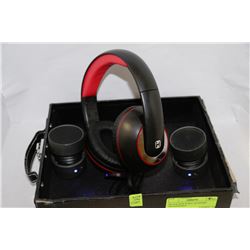 BLACK BOX W/SET OF IHOME HEADPHONES
