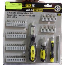 64 PIECE SCREWDRIVER SET
