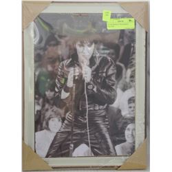 ELVIS PRESLEY TIN FRAMED PICTURE