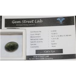 15.60CT CATS EYE GEMSTONE WITH COA