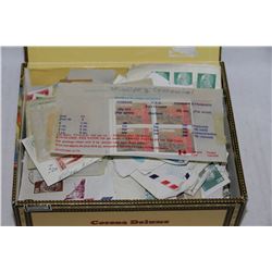 ESTATE CIGAR BOX CONTAINING A STAMP COLLECTION