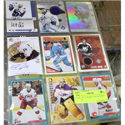SHEET OF 9 HIGHLY COLLECTIBLE SIGNED,