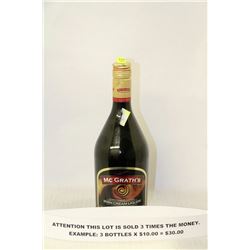 3 BOTTLES OF MC GRATHS IRISH CREAM LIQUEUR X3