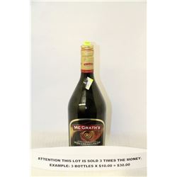 4 BOTTLES OF MC GRATHS IRISH CREAM LIQUEUR X3