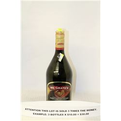 5 BOTTLES OF MC GRATHS IRISH CREAM LIQUEUR X3