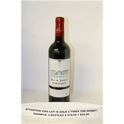 2 BOTTLES OF DUC DE TOURNY BORDEAUX  (X2)