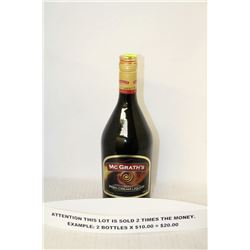 2 BOTTLES OF MCGRATHS IRISH CREAM LIQUEUR