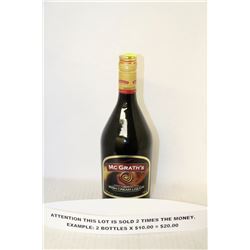 2 BOTTLES OF MCGRATHS IRISH CREAM LIQUEUR