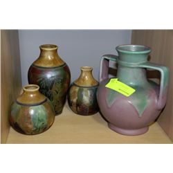 LOT OF 4 ANTIQUE SCARCE VASES