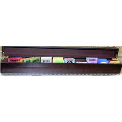 WOODEN CONSOLE TRAY OF ASSORTED TEA