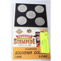 1986 CALGARY STAMPEDE SOUVENIR DOLLAR SET