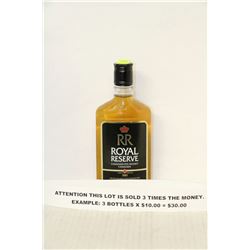 BOTTLE OF ROYAL RESERVE CANADIAN WHISKY X3