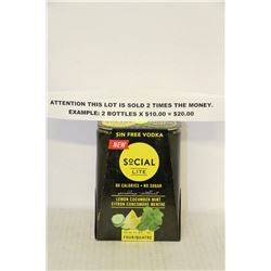 CASE OF SOCIAL LIGHT LEMON CUCUMBER MINT VODKA X2