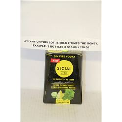 CASE OF SOCIAL LIGHT LEMON CUCUMBER MINT VODKA X2