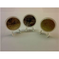 LOT OF 3 CHINESE YEAR OF THE SHEEP  COINS