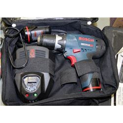 BOSCH CORDLESS DRILL/DRIVER WITH CHARGER IN CASE