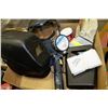 Image 1 : BOX W/WELDING SUPPLIES INCL. HELMET,