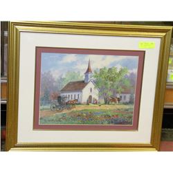 CHURCH IN THE WILDWOOD FRAMED PICTURE