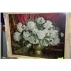 Image 1 : THE BRASS VASE PICTURE WITH WHITE CARNATIONS