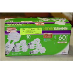 BOX OF 60 WATT GLOBE ENERSAVER BULBS
